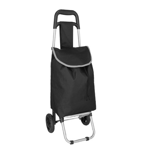 BL-072, Carrito portátil para supermercado, de metal, con 2 ruedas, agarradera de plástico y bolsa de poliéster desmontable, con correa ajustable.